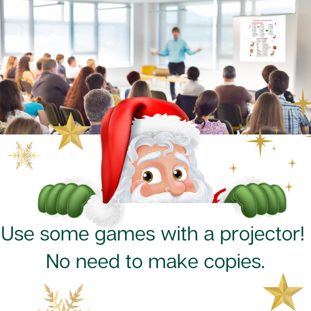 Christmas Games Set 1: Party Games for Large Group | Holiday Office Party | Staff Meeting | White Elephant Gift Exchange | Instant Download