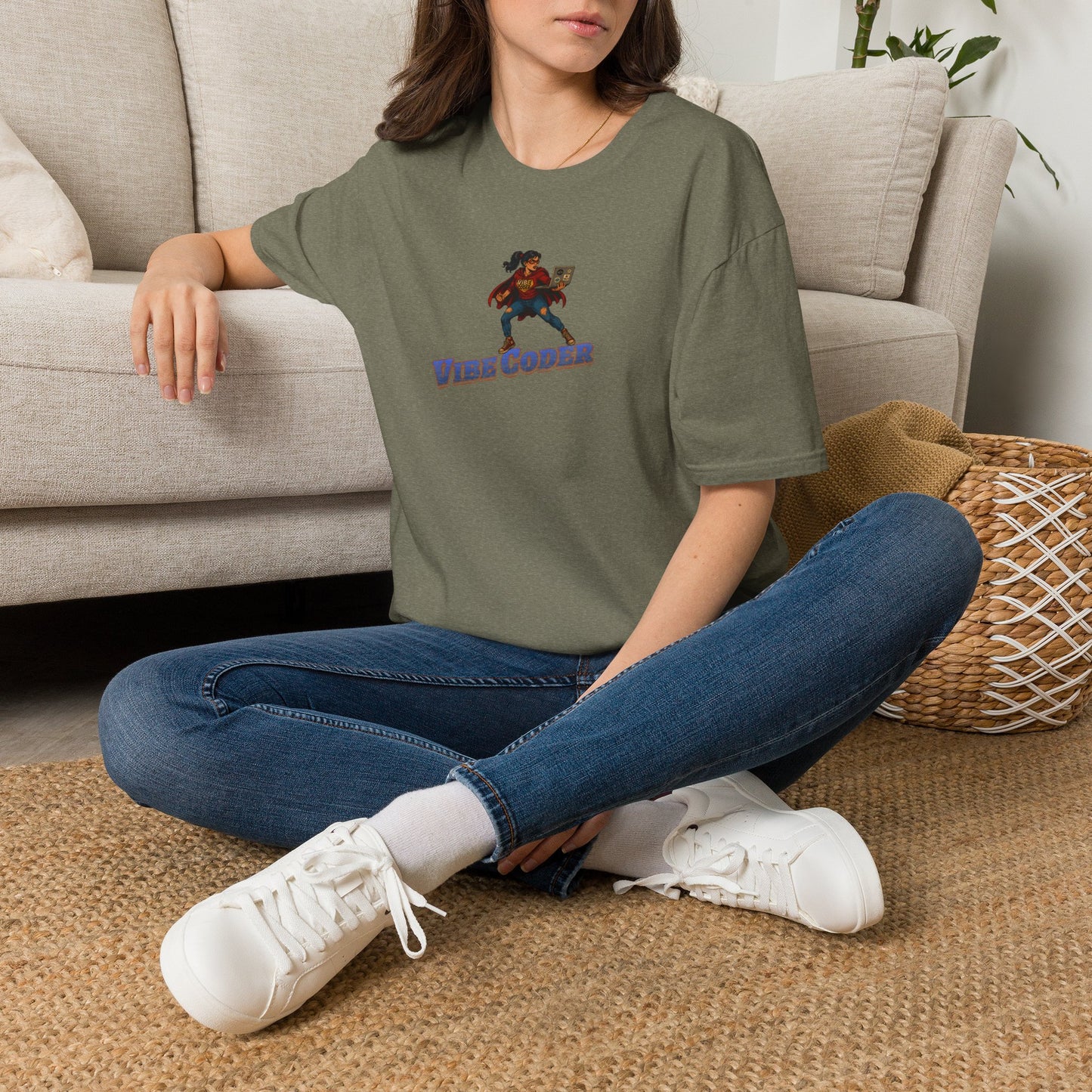 Vibe Coder LIfestyle Shirt | Super Hero Girl Vibe Coding | Funny Tech shirt for Women | Girls in STEM shirt