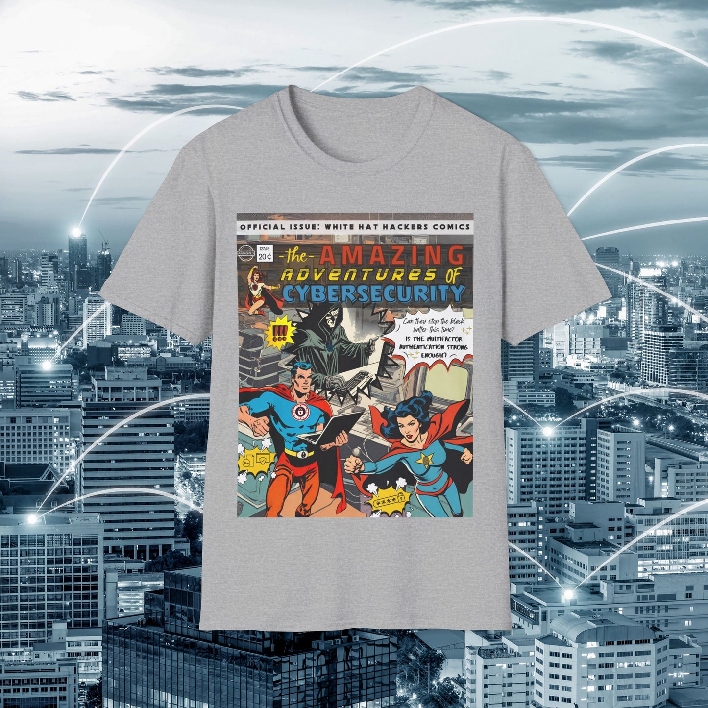 Male Superhero shirt | Vintage Comic Cybersecurity shirt