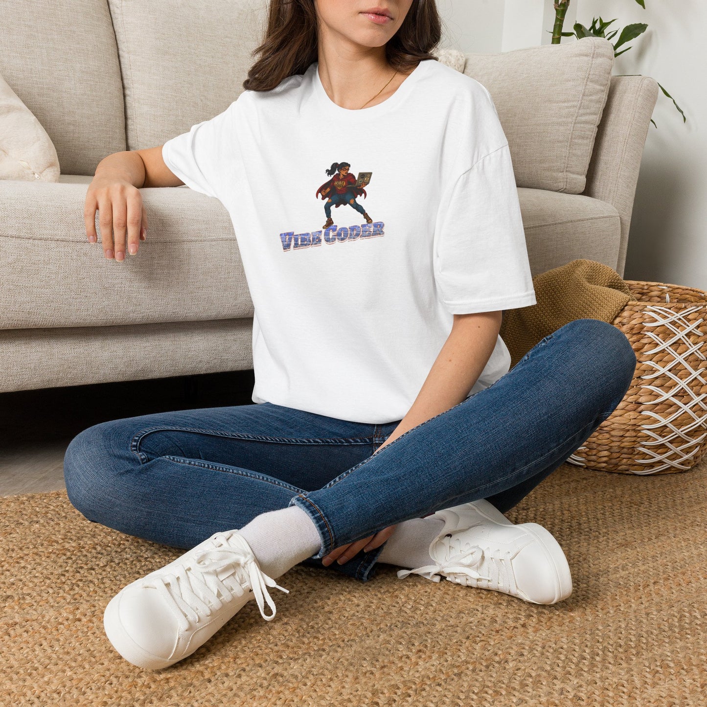Vibe Coder LIfestyle Shirt | Super Hero Girl Vibe Coding | Funny Tech shirt for Women | Girls in STEM shirt