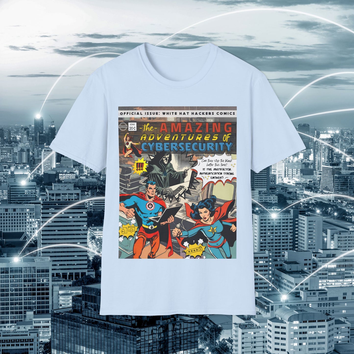Male Superhero shirt | Vintage Comic Cybersecurity shirt