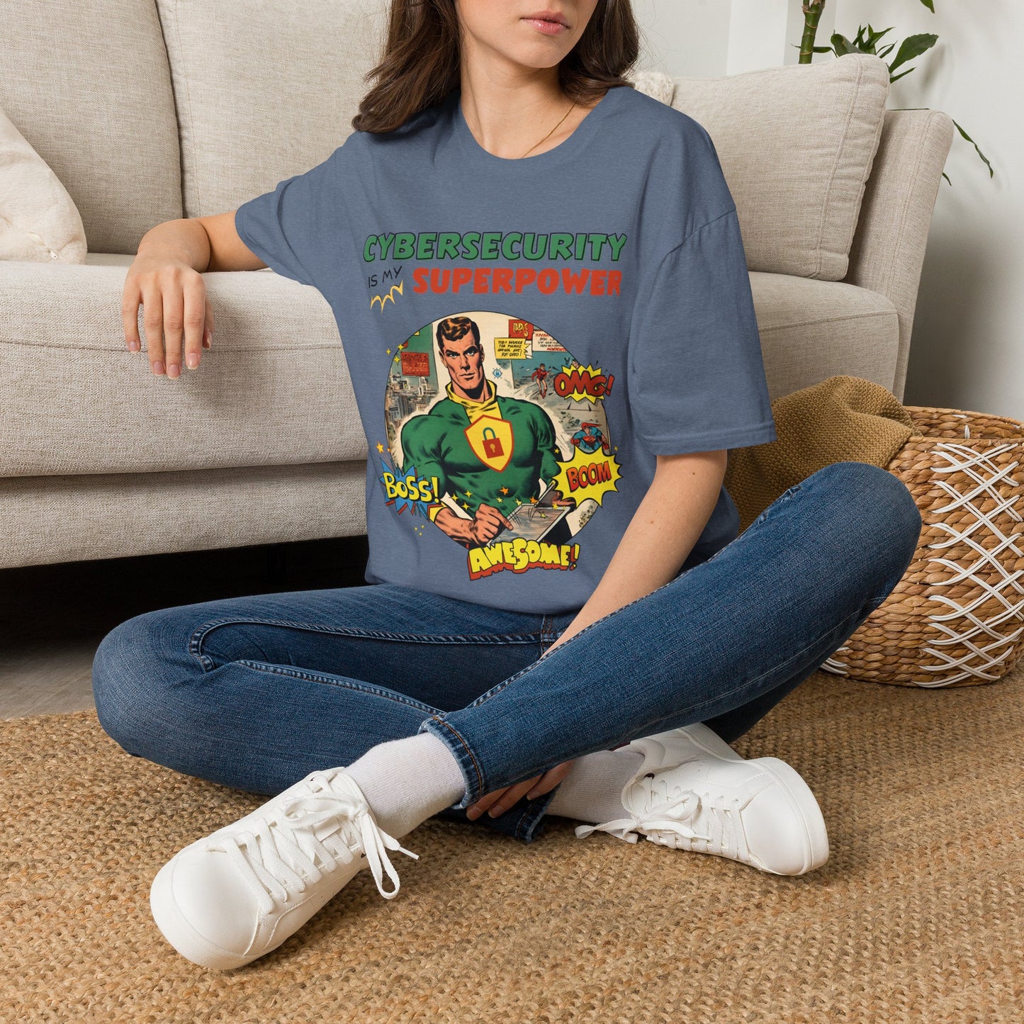 Cyber Security is my Superpower shirt | Cybersecurity Superhero shirt | Vintage Comic book style