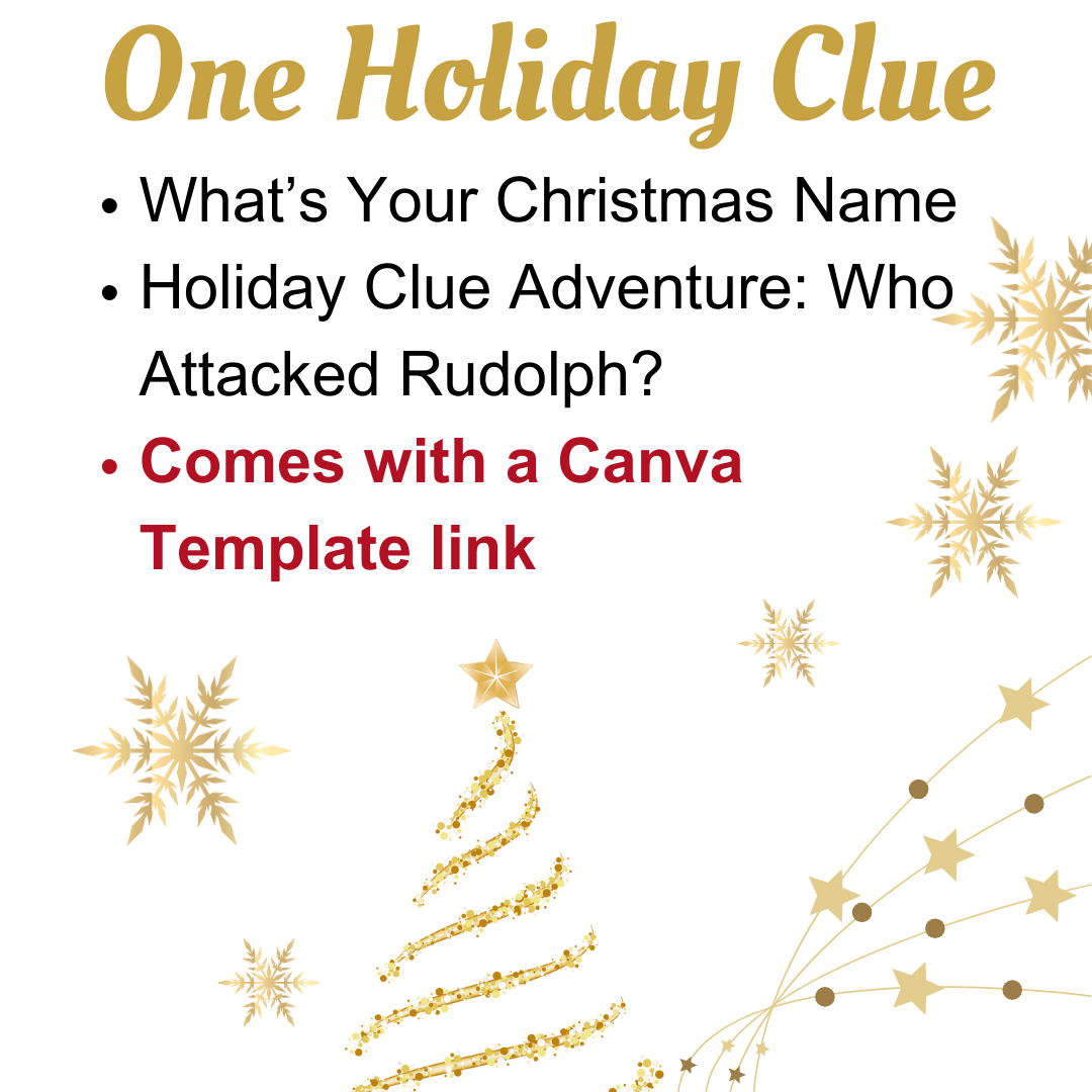 Christmas Hunt Set 2: Holiday Clue Adventure: Who Attacked Rudolph? | Christmas Clue Mystery Game for Teens | Classroom Clue | Instant Download