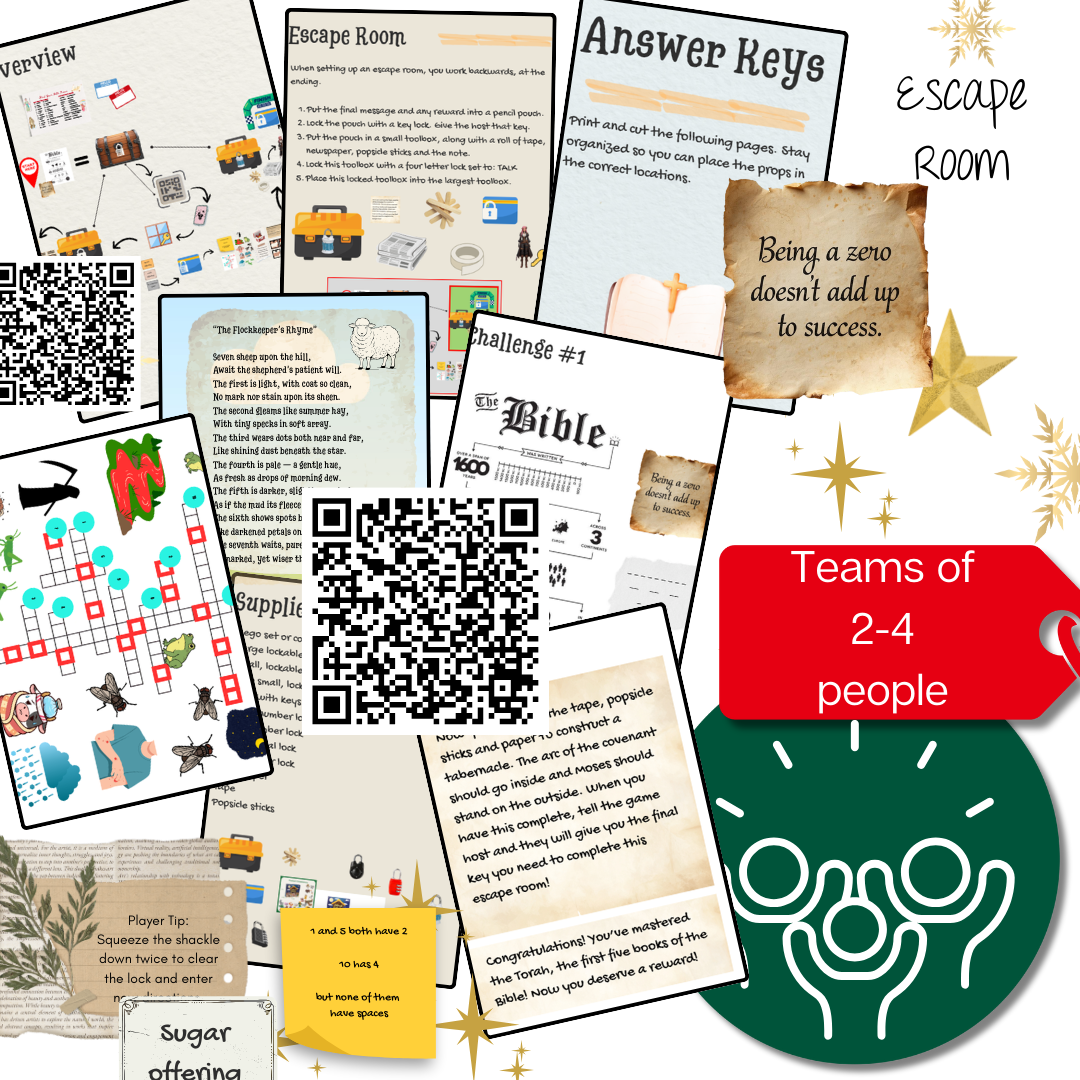 Torah Escape Room Digital Files | Interactive Bible Learning Activity for Jewish & Christian Education | Instant Download