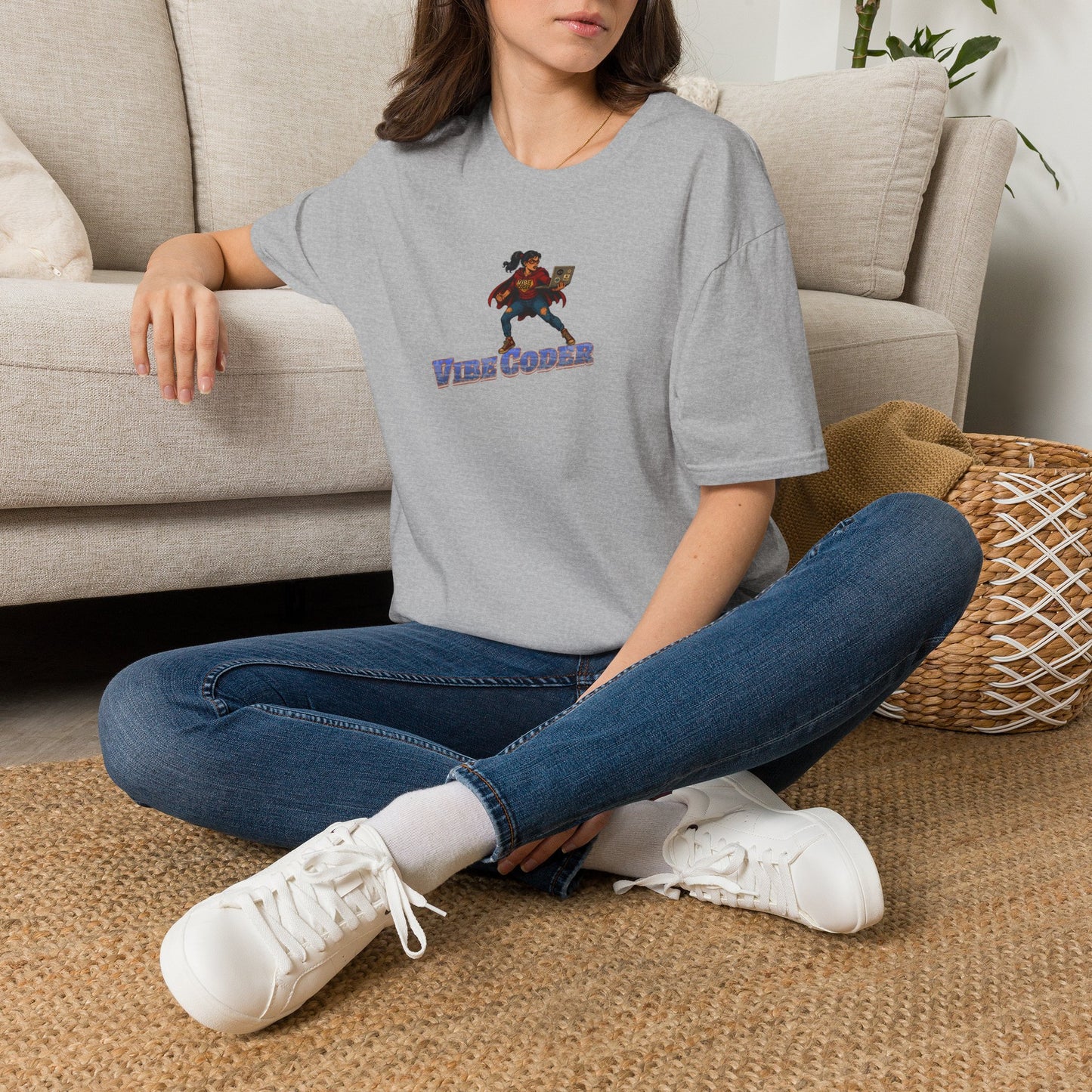 Vibe Coder LIfestyle Shirt | Super Hero Girl Vibe Coding | Funny Tech shirt for Women | Girls in STEM shirt