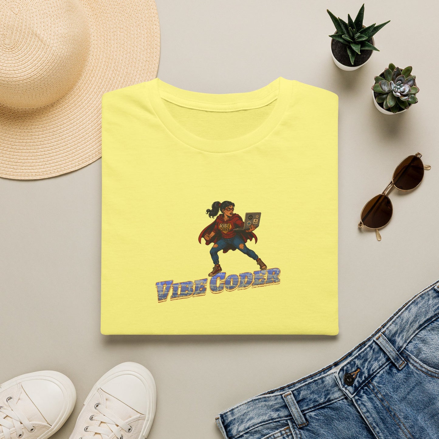 Vibe Coder LIfestyle Shirt | Super Hero Girl Vibe Coding | Funny Tech shirt for Women | Girls in STEM shirt