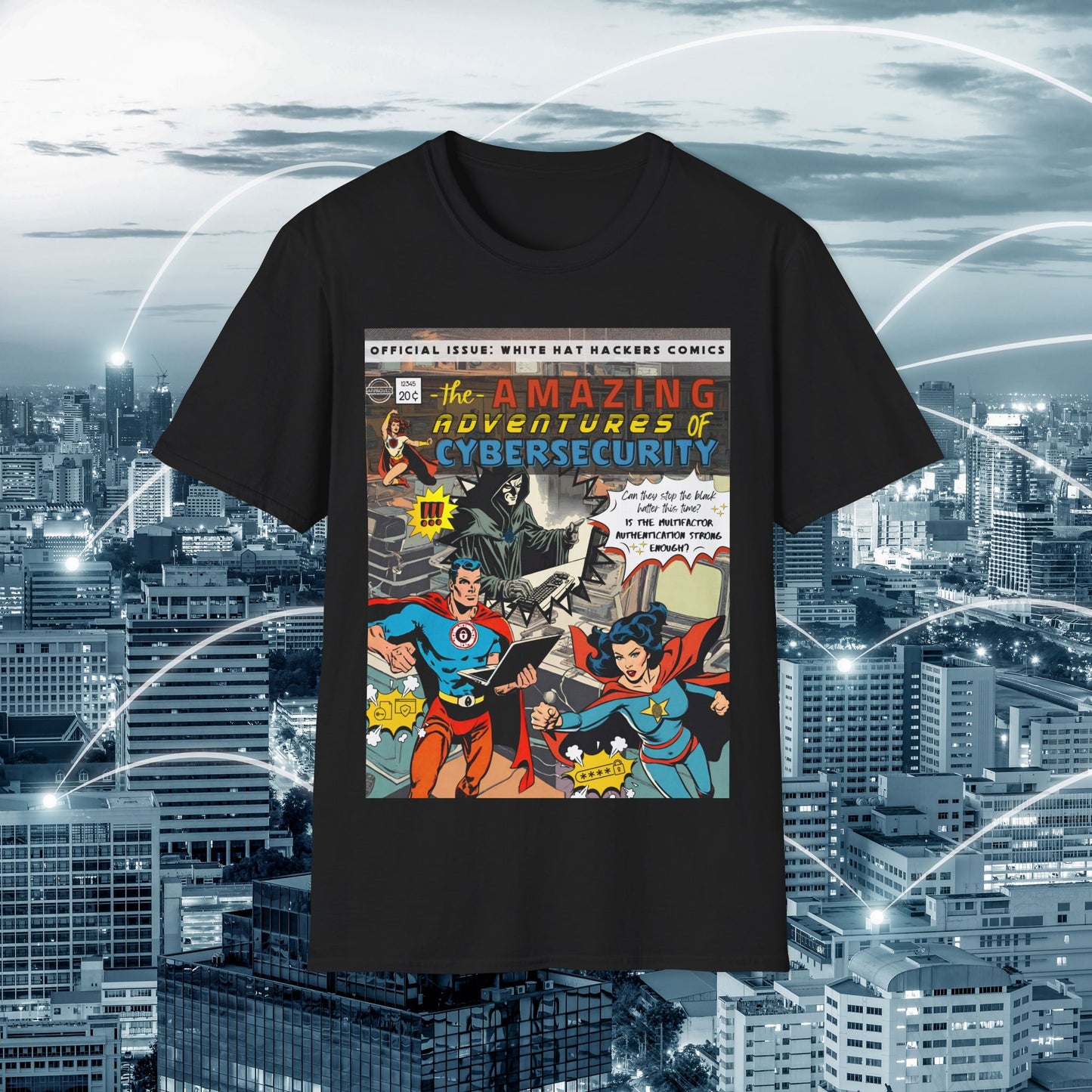 Male Superhero shirt | Vintage Comic Cybersecurity shirt