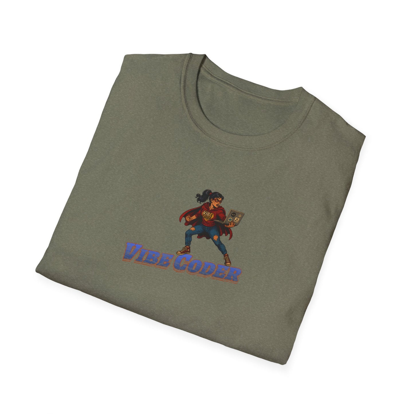Vibe Coder LIfestyle Shirt | Super Hero Girl Vibe Coding | Funny Tech shirt for Women | Girls in STEM shirt