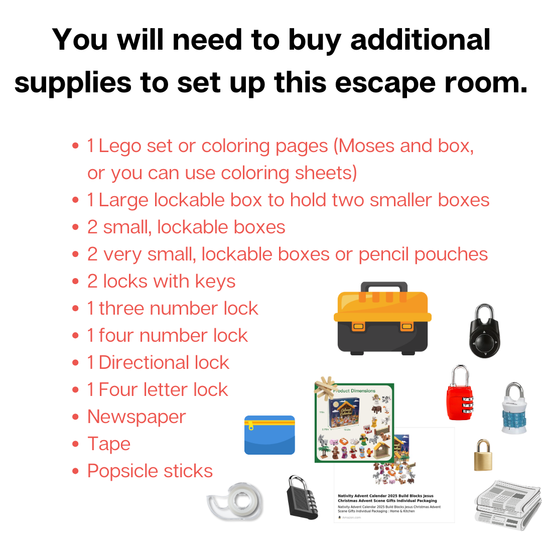 Torah Escape Room Digital Files | Interactive Bible Learning Activity for Jewish & Christian Education | Instant Download