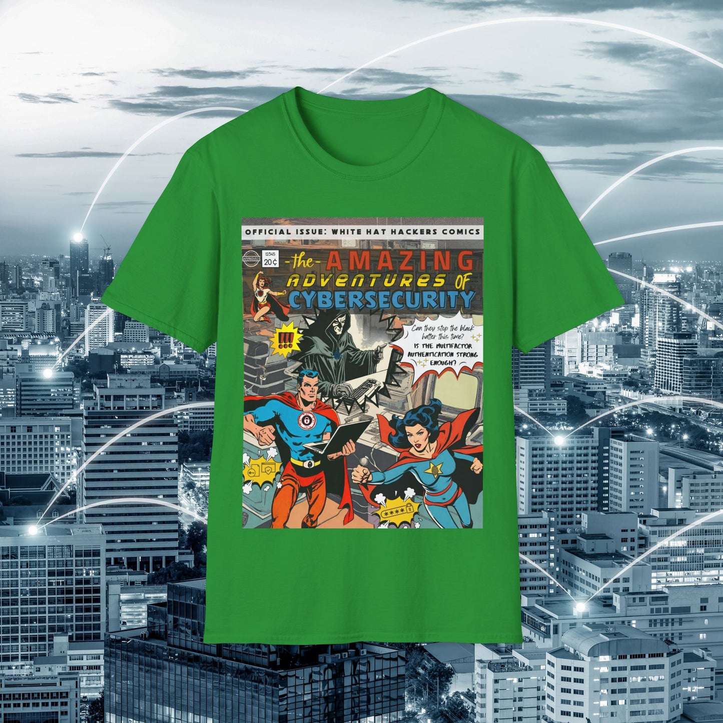Male Superhero shirt | Vintage Comic Cybersecurity shirt