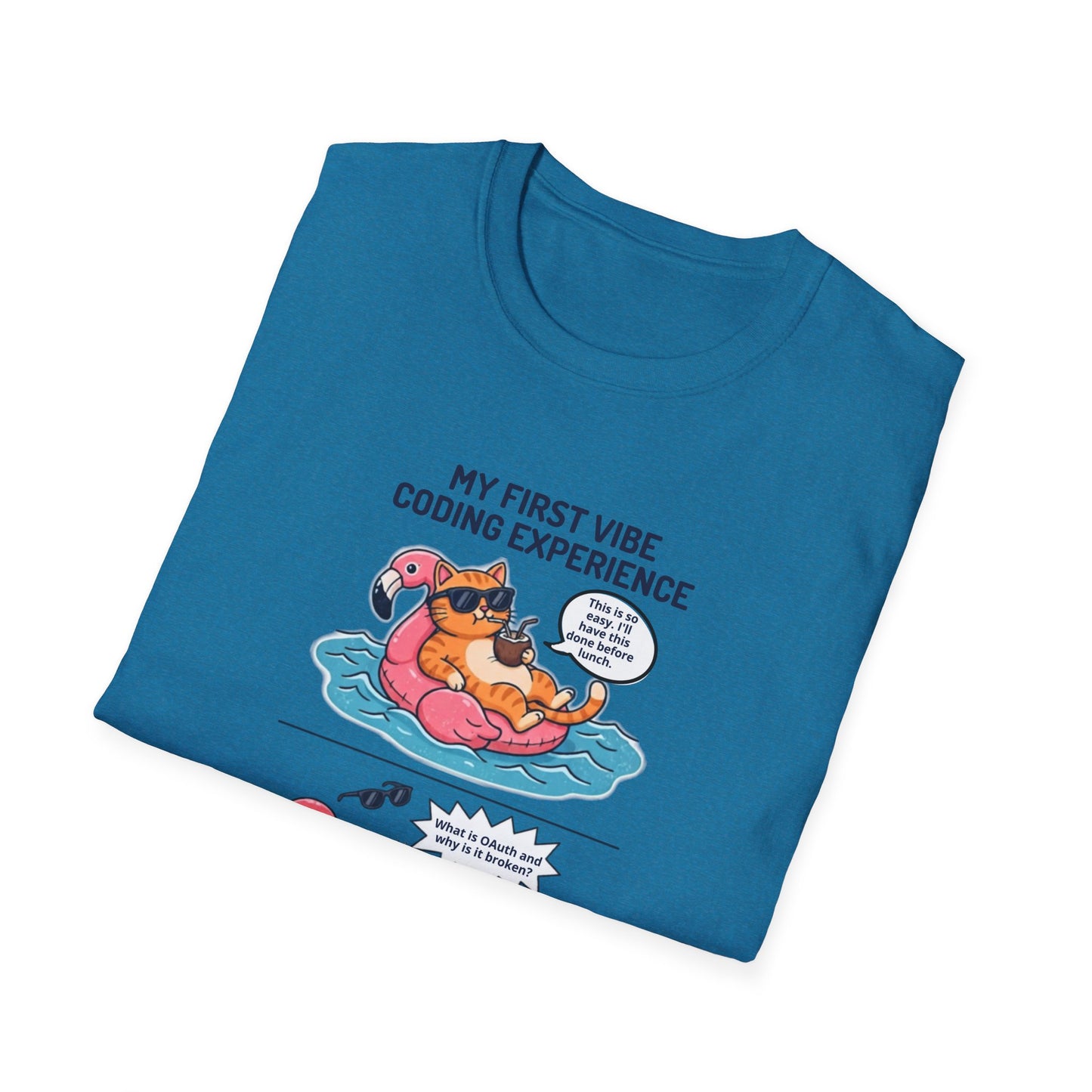 Hilarious Vibe Coder shirt | Cat is Vibe Coding until it's time to Debug | Debugging Nightmare for Vibe Coders | Funny Tech shirt