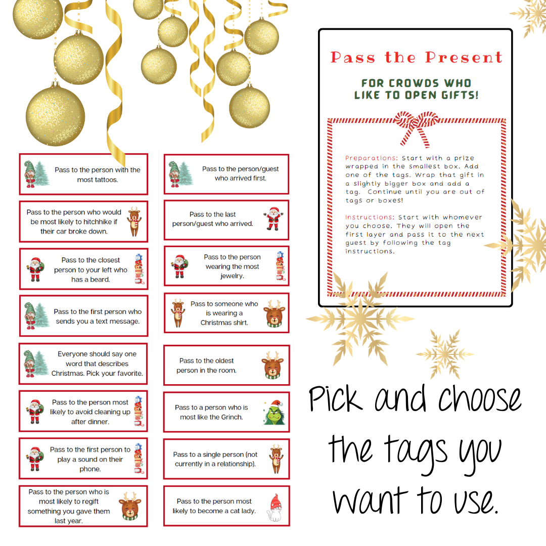 Christmas Games Set 1: Party Games for Large Group | Holiday Office Party | Staff Meeting | White Elephant Gift Exchange | Instant Download