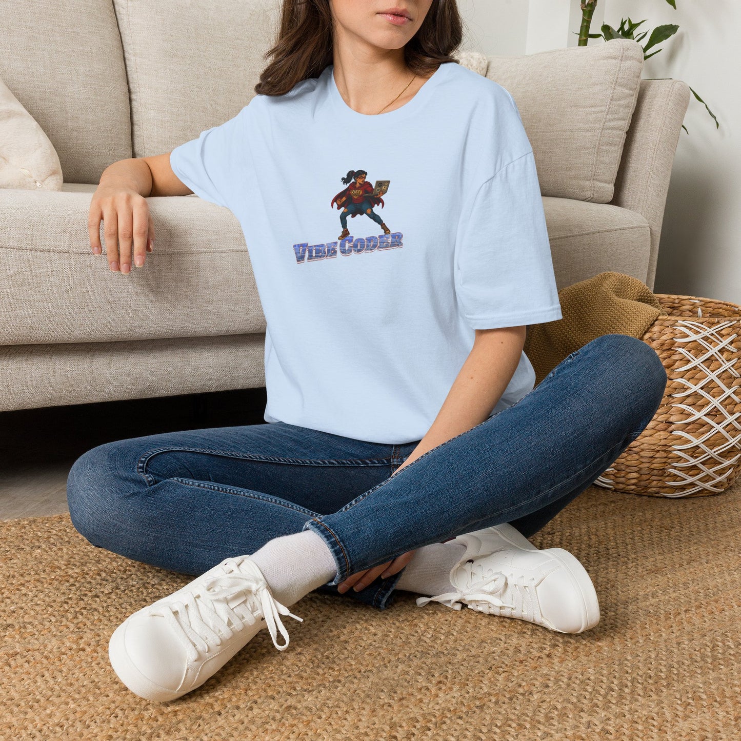 Vibe Coder LIfestyle Shirt | Super Hero Girl Vibe Coding | Funny Tech shirt for Women | Girls in STEM shirt