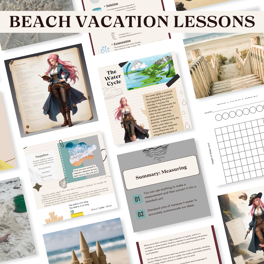 STEAM Seekers Math Science Beach Vacation Lesson Plans | Homeschool Beach Lessons | Instant Download