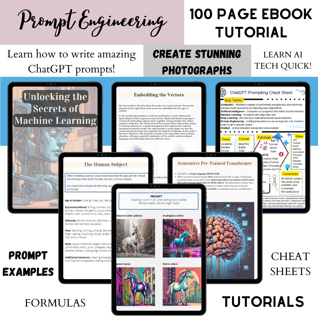 AI For  Dummies | Complete Guide to Machine Learning, Prompt Engineering and AI Art | Instant Download