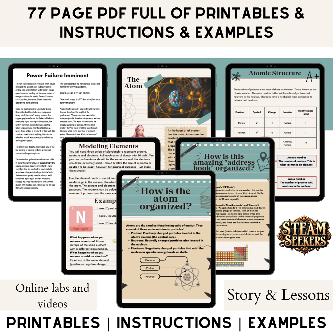 STEAM Seekers | Middle School Atomic Structure and Periodic Table Curriculum | Math & Science Lesson Plans
