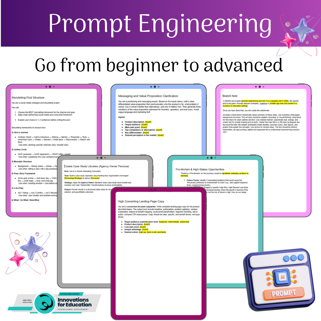 Prompt Engineering for LLM’s PDF | Story Based Lessons | 100's of Copy & Paste Prompts | Instant Download