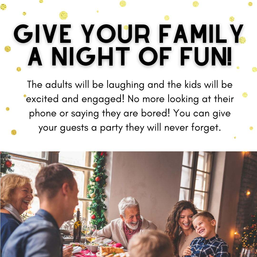 New Years Games Set 2: 5 Games for NYE Party | New Years Eve Party Challenges for Adults and Kids | Holiday Team Challenges for NYE Party  Instant Download