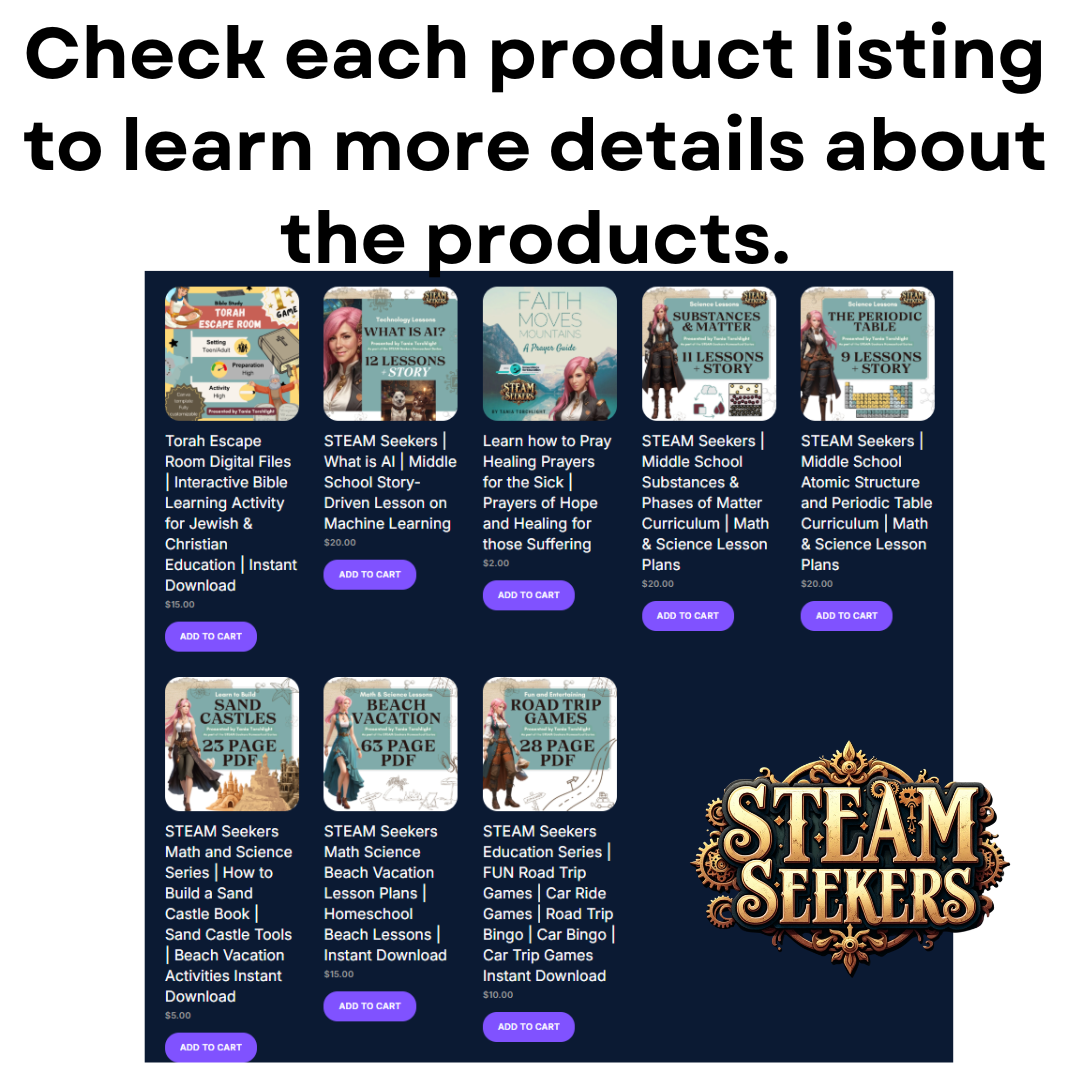 STEAM Seekers Complete Bundle | All 8 Story-Based Science, AI & Faith Activity Packs