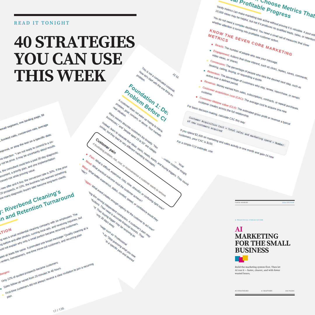 Digital Download AI Marketing for the Small Business | A Practical System for Attracting Customers, Saving Time, and Growing Sales with AI