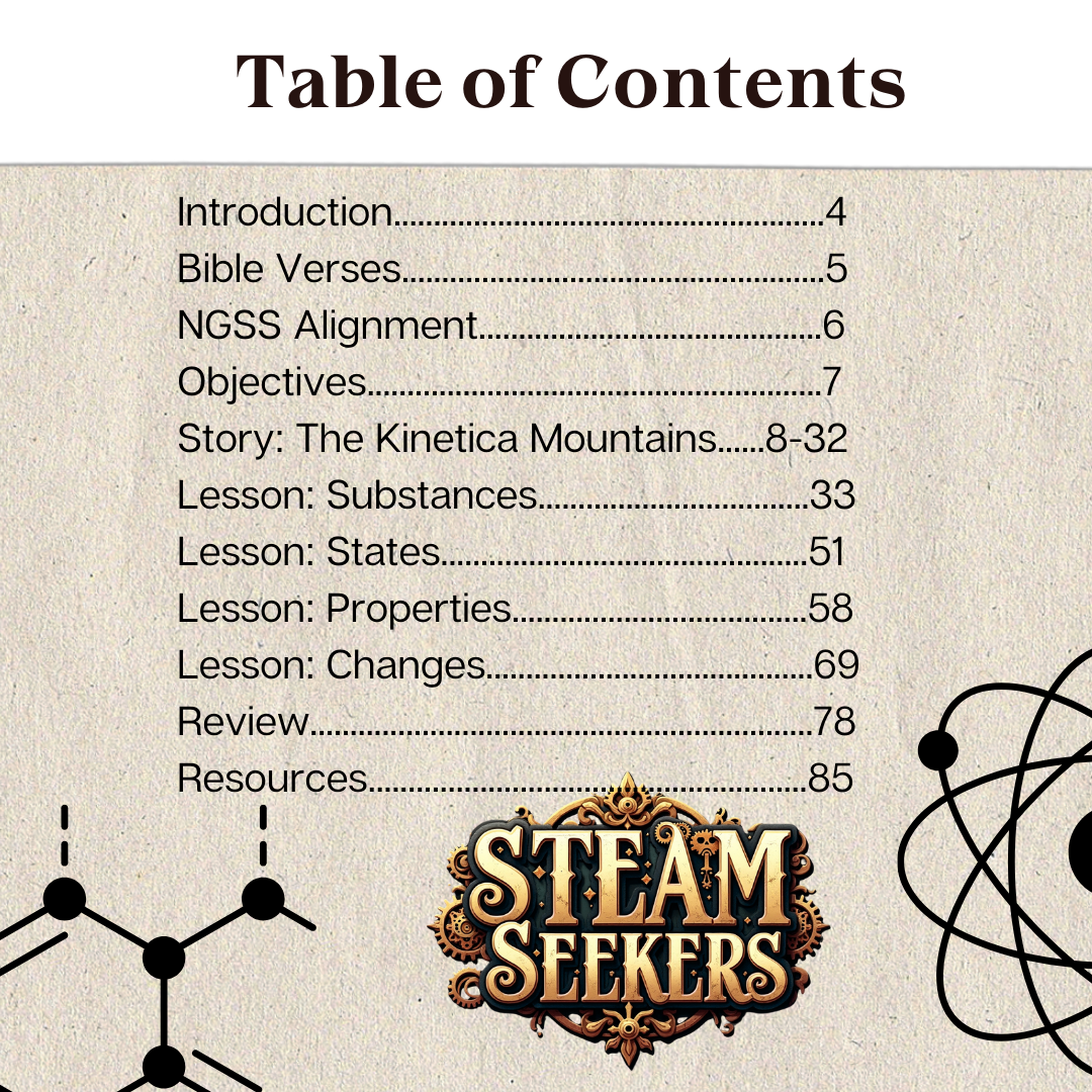 STEAM Seekers | Middle School Substances & Phases of Matter Curriculum | Math & Science Lesson Plans