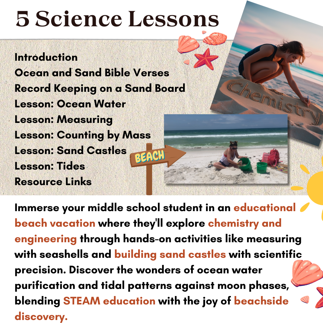 STEAM Seekers Math Science Beach Vacation Lesson Plans | Homeschool Beach Lessons | Instant Download