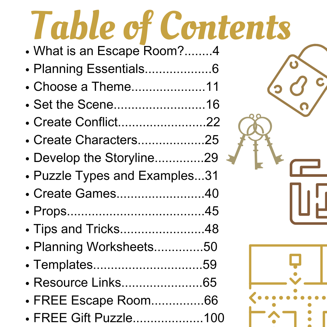 Escape Room Party Guide: Create Your Own CUSTOM Escape Room: with Themes, Characters, Games, & Puzzle Ideas |Instant Download